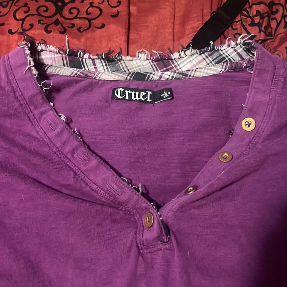 y2k vintage emo long sleeve unhemmed shirt